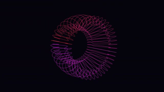 Abstract 4D mathematical surface projected to 3D - seamless 4K loop. Layered glowing wireframe topology for science documentary and research visualization.