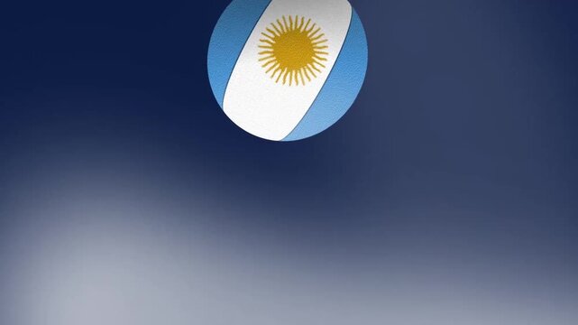 flag of argentina ,Argentina flag texture fotboll spinning in a seamless motion video loop for national pride branding display
