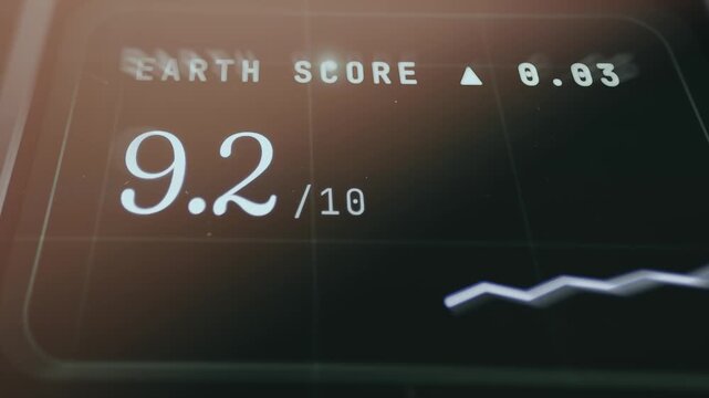 Screen displaying a Earth Score of 9.2 out of 10