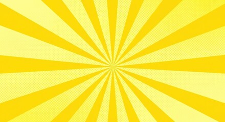 Fototapeta premium Bright yellow sunburst rays radiating outward from center