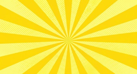 Fototapeta premium Bright yellow sunburst pattern background with radial rays of light