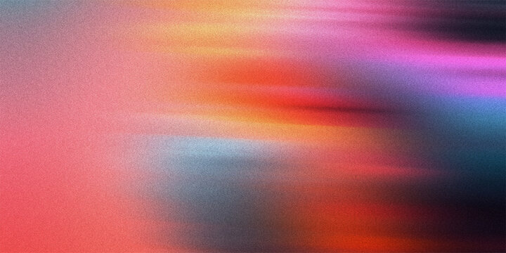 Abstract digital background with grainy texture and high speed motion blur effect in red orange pink and deep blue colors.