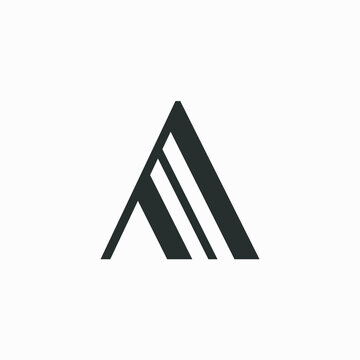 This logo features a geometric shape resembling the letter A which is built from three thick parallel lines with a minimalist and modern design.