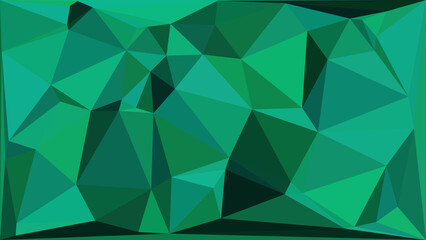 A striking abstract low poly background featuring a rich blend of greens, from olive to vibrant spring green, forming an appealing and complex geometric pattern. © Stock Studio