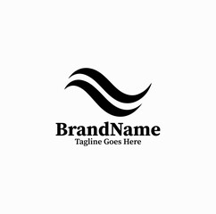 Fototapeta premium Twin Wave Abstract Logo