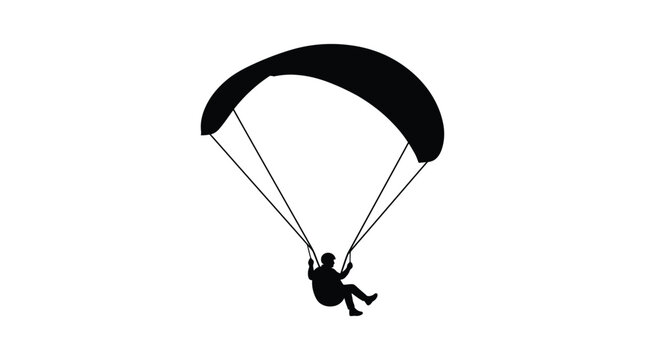parachute jumper silhouette skydiver silk canopy flight