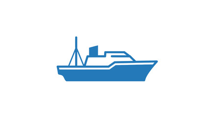Large blue boat on the water. © lasmini