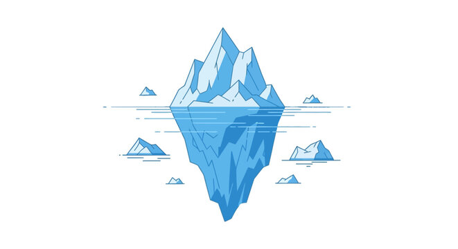 Iceberg floating in the ocean water.