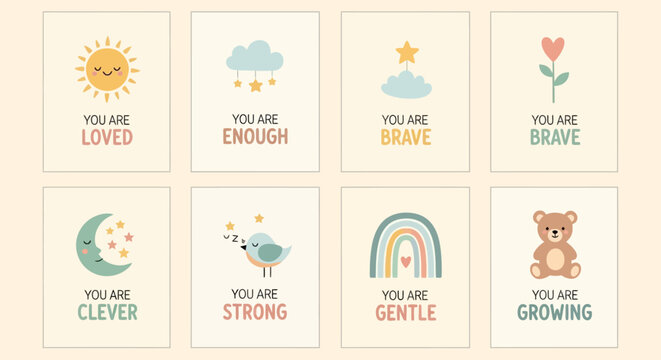 Inspirational motivational quote cards.