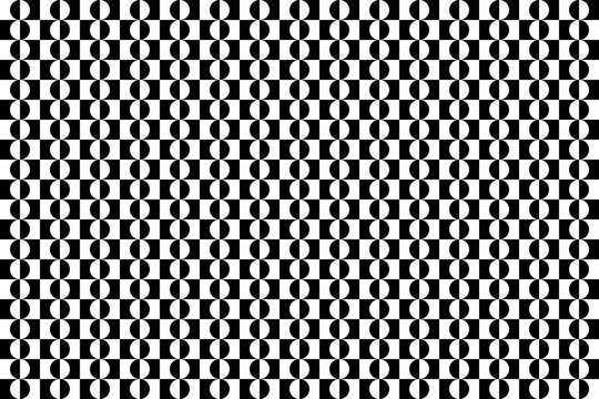 Black white circle checkered seamless pattern for decoration background