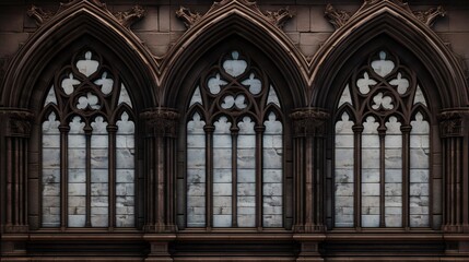Obraz premium A photo of detailed gothic window frame.