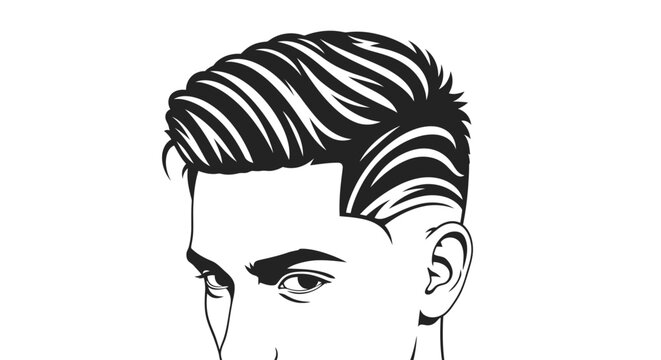 Man with undercut hairstyle looking down.