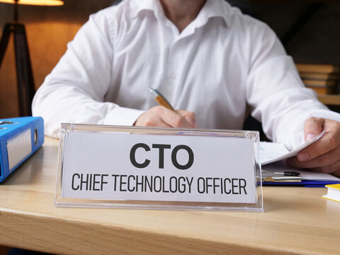 CTO Chief Technology Officer Leadership, Technology Strategy Management, Digital Transformation, Innovation Governance, Software Development Oversight and Executive IT Leadership Concept