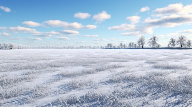A photo of fields with snow-covered ground.