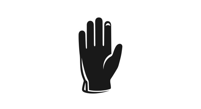 Black Hand Gesture Stop Sign.
