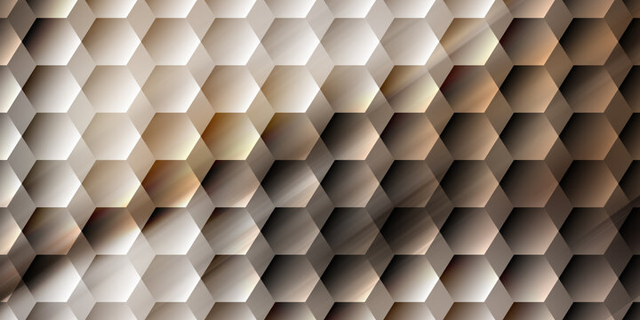 Abstract bronze hexagonal pattern background