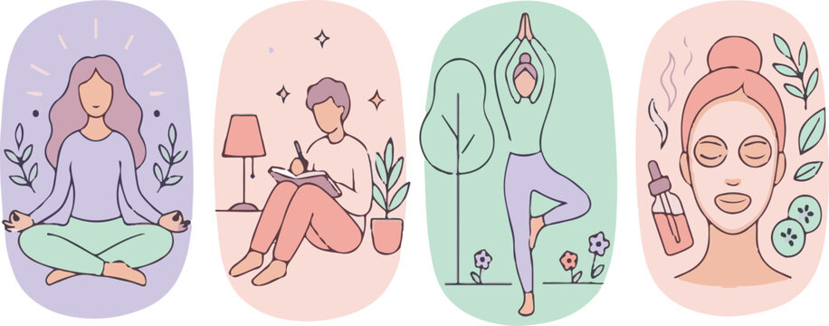 Self care and wellness activities for mental health and relaxation