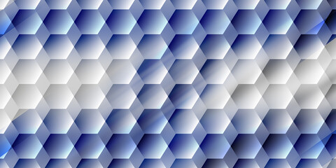 Blue and white abstract hexagonal pattern background