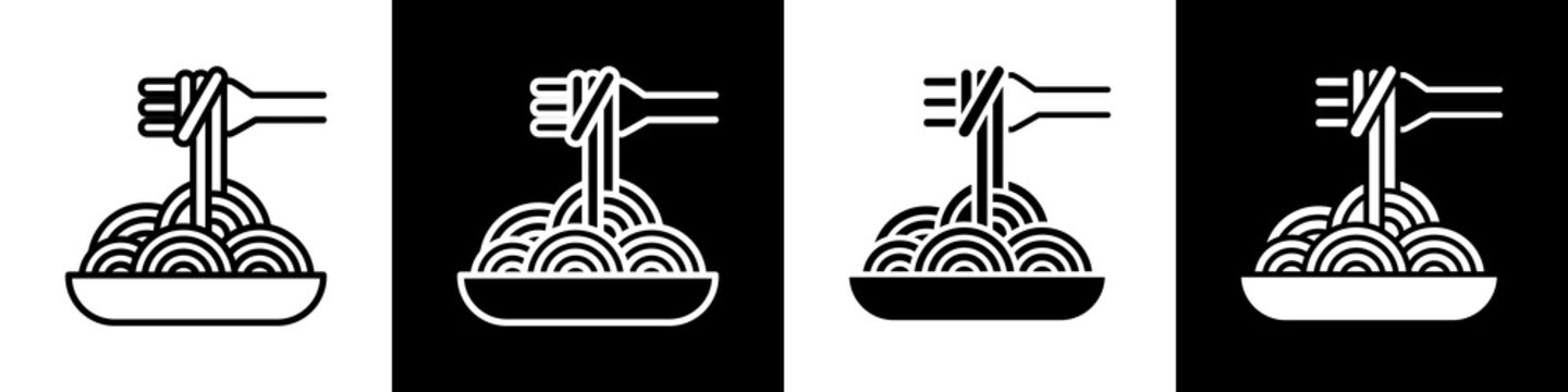 Spaghetti black and white icon design concept