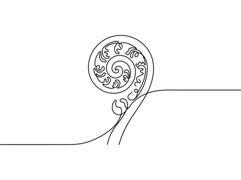 abstract koru fern spiral symbolizing new life and growth with elegant floral swirls