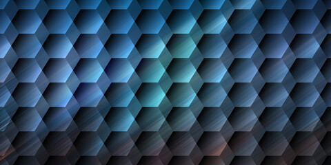 Abstract blue hexagonal pattern background