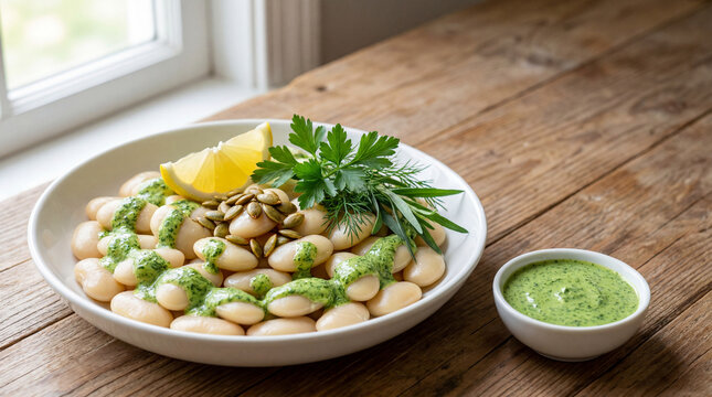 Butter Beans with Green Goddess Dressing