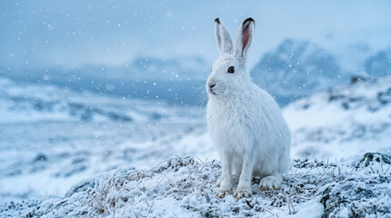 Obraz premium Arctic Hare In Winter Silence