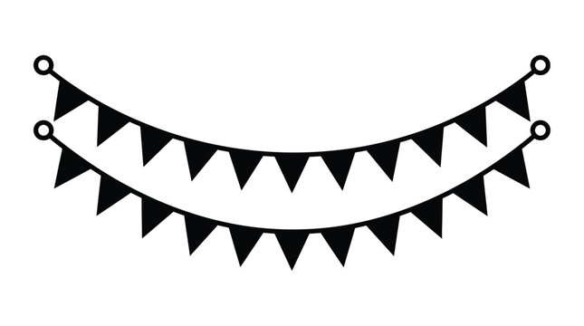 triangle banner silhouette on white background black geometric shape pattern decoration festive