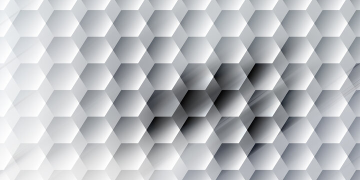 Abstract 3d hexagonal pattern with dark light effects