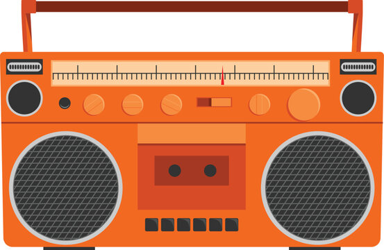 Retro boombox radio cassette player