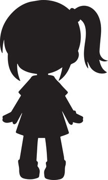 Simple Silhouette Design of Cute Girl 