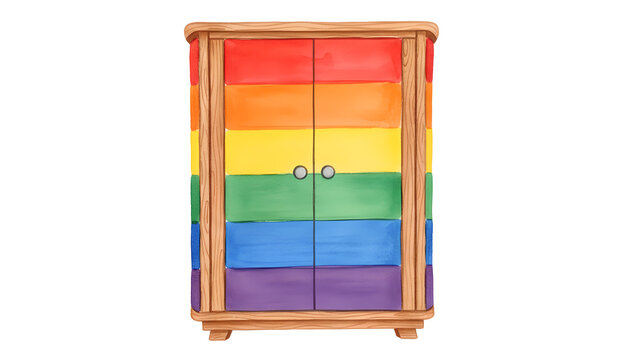 Rainbow objects in Pride Month.