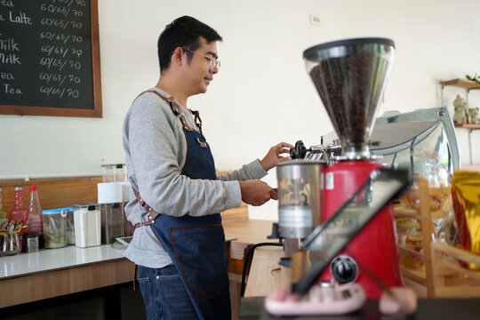 Barista Preparing Coffee For Cafe Business Beverage Service And Small