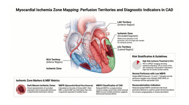 A Visual Guide to Artery Territories, Ischemia Detection, and Blood Flow Risk Assessment - How Doctors Color-Map Heart Danger Zones