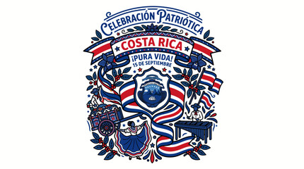 Obraz premium Celebrating Costa Rica's Independence Day Festivities