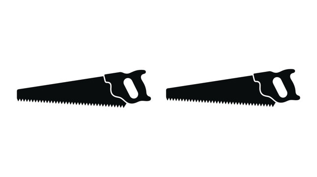 two handsaws silhouette on white background handsaw saw tool cutting craft workshop