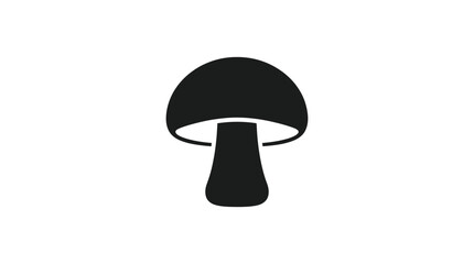 chaga mushroom silhouette on white background fungus black simple iconic nature organic © lamia