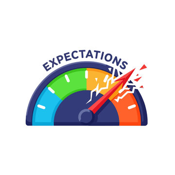 A gauge showing a needle breaking past the limit of expectations