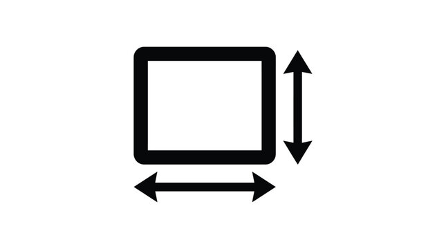 tablet dimensions silhouette measurement icon vector graphic device screen arrows technology electronics
