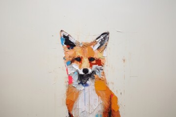 Naklejka premium Fox art painting animal.