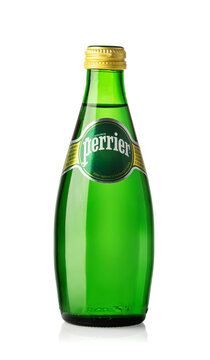 Perrier sparkling water green glass bottle refreshment