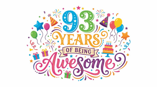 Colorful 93rd Birthday Celebration with Decorations