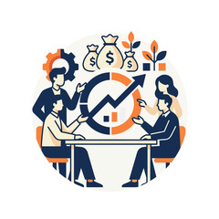 Fototapeta premium Team collaboration for business growth and financial success.