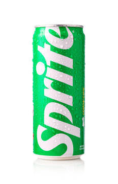 Sprite lemon lime soda can with condensation