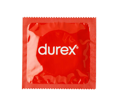 Durex condom wrapper for safe sex concept