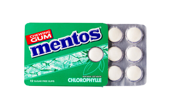 Mentos chewing gum chlorophyll sugar free blister pack freshness