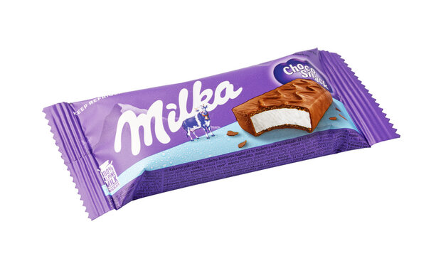 Milka choco snack chocolate bar with transparent background