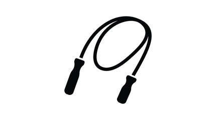 jump rope silhouette on white background exercise fitness activity sport training workout © lamia