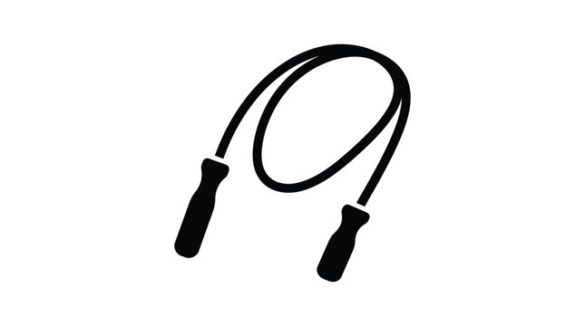 jump rope silhouette on white background exercise fitness activity sport training workout