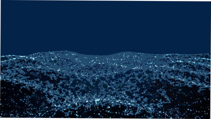 undulating landscape in abstract digital art terrain waves scenic geography topography vector illustration blue dark background natural environment pattern design modern © Chapala